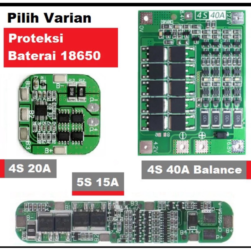 Kit Modul Proteksi Baterai BMS 4S 5S Baterai 18650