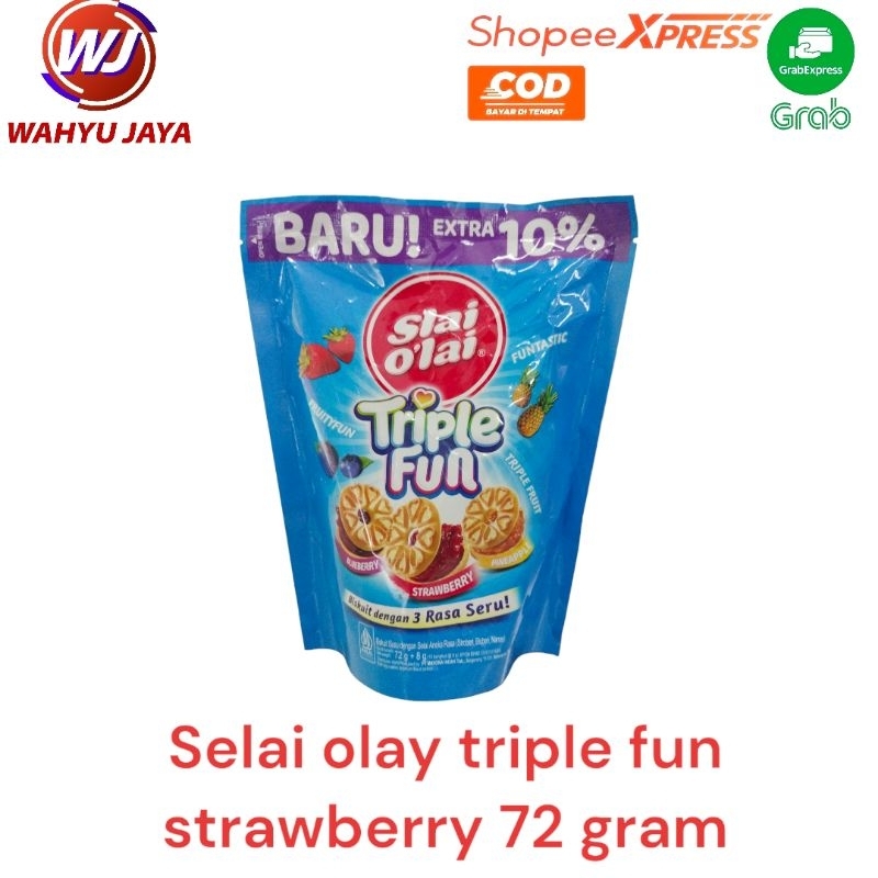 

Selai Olay Triple fun strawberry 72 gram