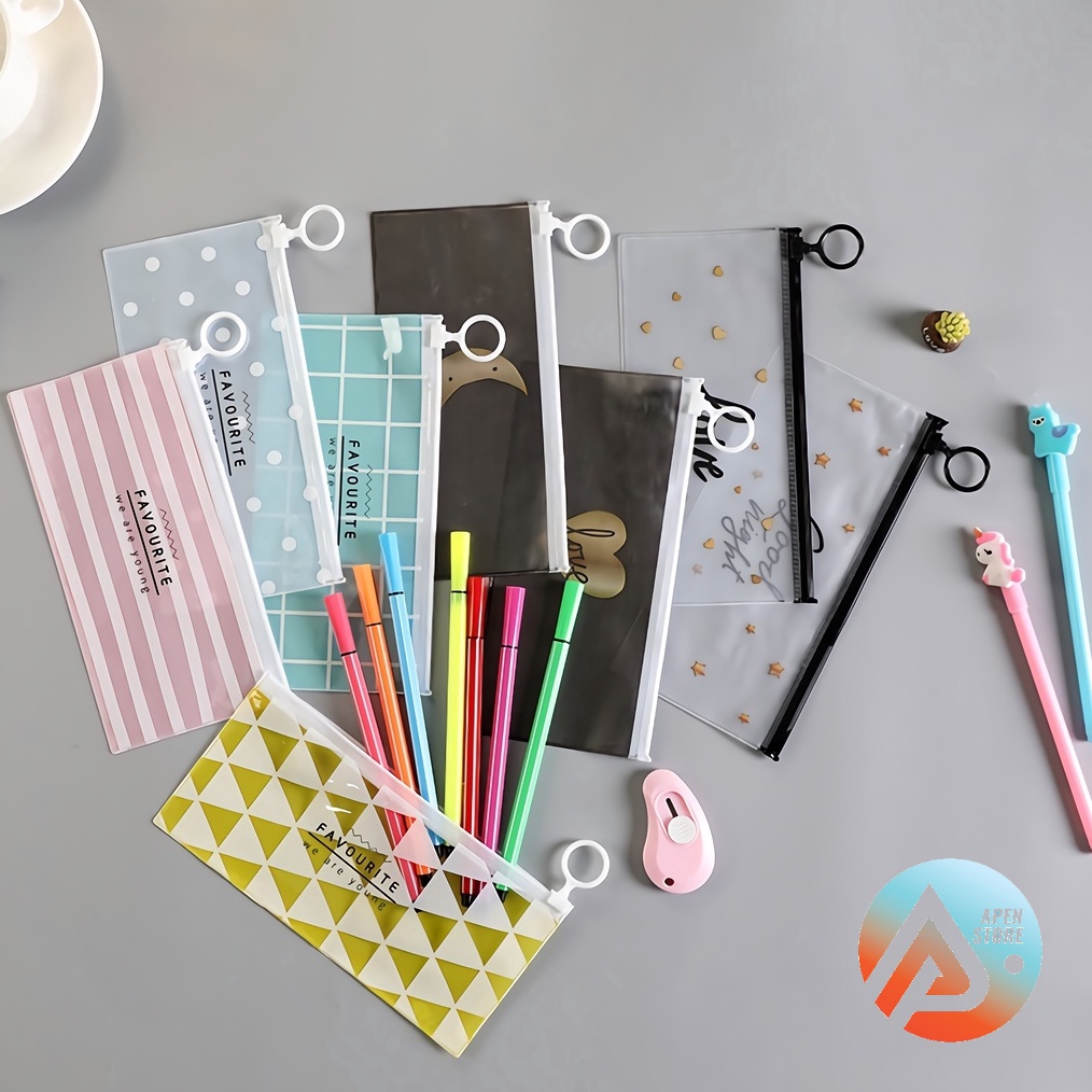 

IMPOR TERBARU APEN Ziplock Tempat Pensil Pulpen Transparan Karakter Serbaguna Pouch Zip Lock Penyimpanan Kosmetik Pouch Zipper Pencil Case Tempat Barang Unik