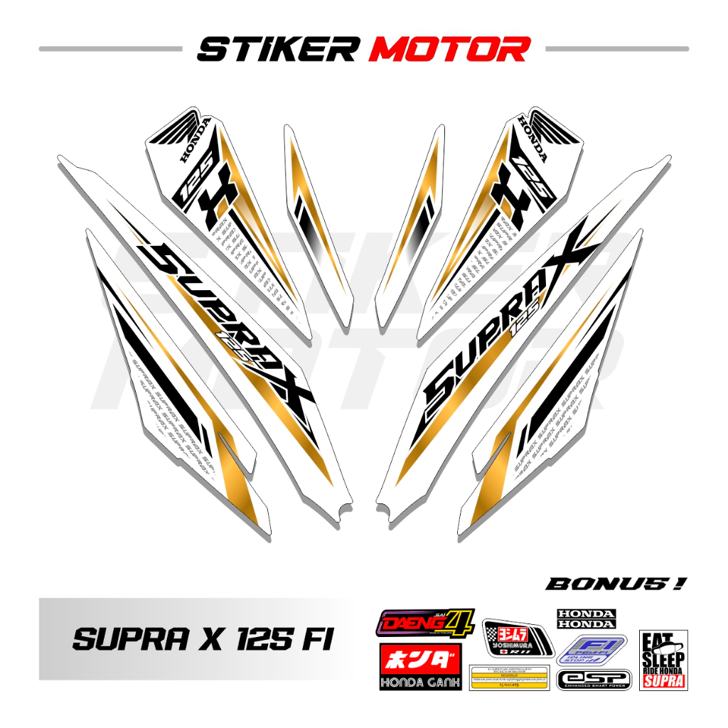 SP51 Striping Stiker Supra X 125 Fi Variasi Simpel Garis Sticker Motor Honda Supra X 125 New Injeksi