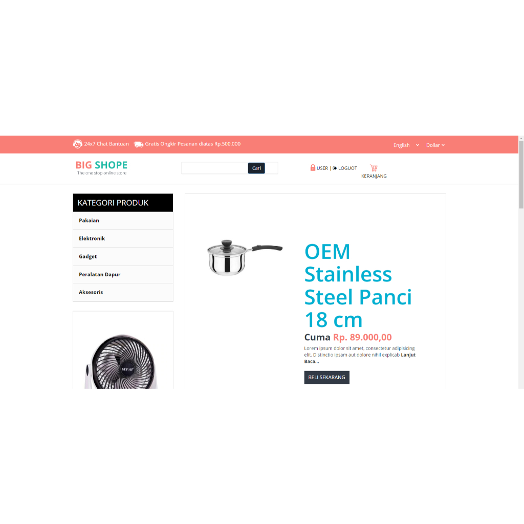 Aplikasi Toko Online Berbasis Web (PHP)