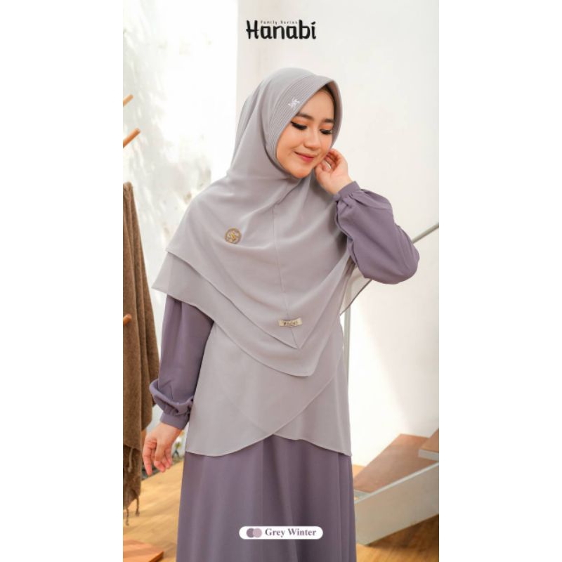 GAMIS HANABI GREY WINTER  BY KUKASIH/GAMIS WANITA POLOS GREY