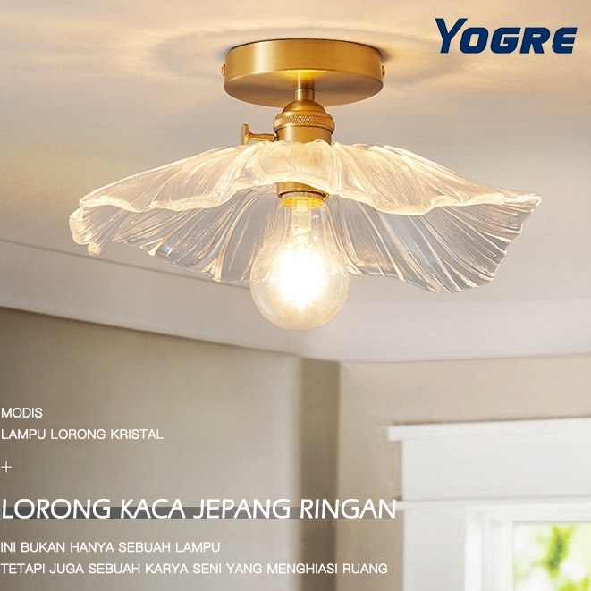 YOGRE dekorasi rumah lampu lorong koridor LED lampu hias kamar daun teratai lampu kristal langit-lan