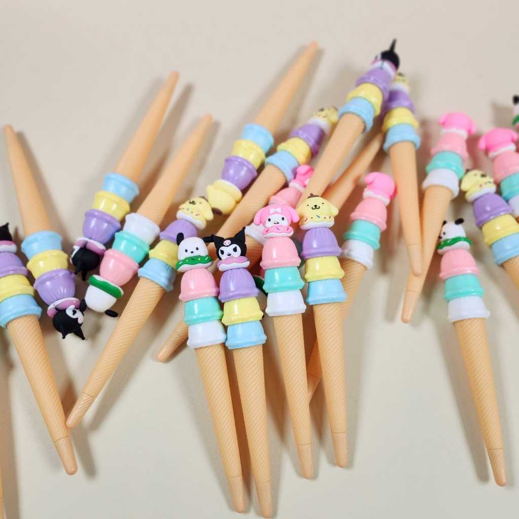 

VANILLESHOP - PULPEN ES KRIM TUMPUK KUROMI GEL PEN ICE CREAM CONE DONAT Sanrio KUROMI LUCU TERMURAH