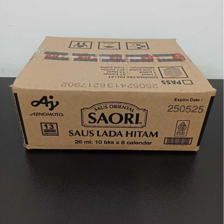 

SAORI Saus Lada Hitam Oriental Blackpepper Sachet 26 ml / Karton 26ml ( 10 bks x 8 calender )