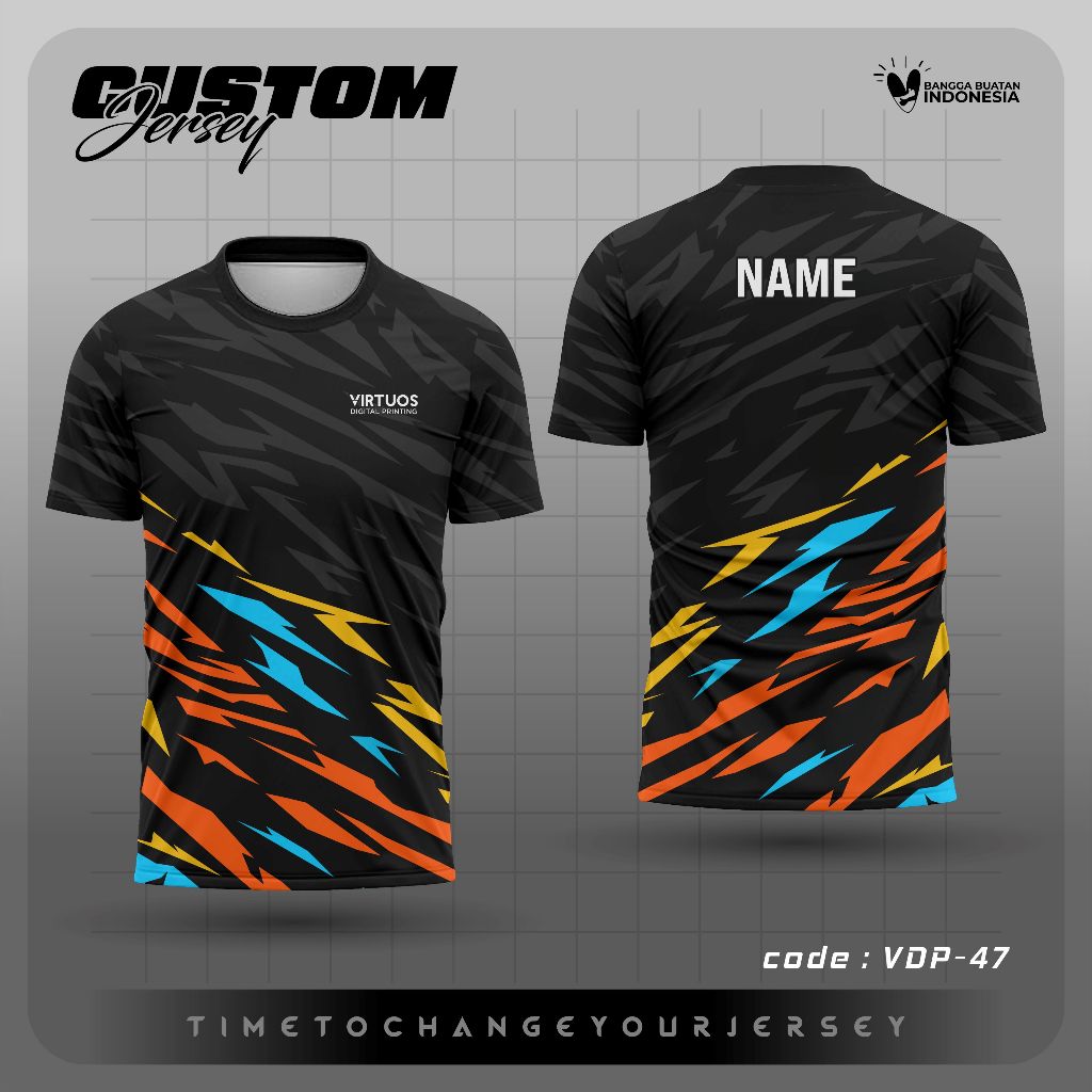 JERSEY FUTSAL,VOLI PRINTING VDP 47 LENGAN PENDEK (PRE-ORDER) / JERSEY FUTSAL / JERSEY VOLI