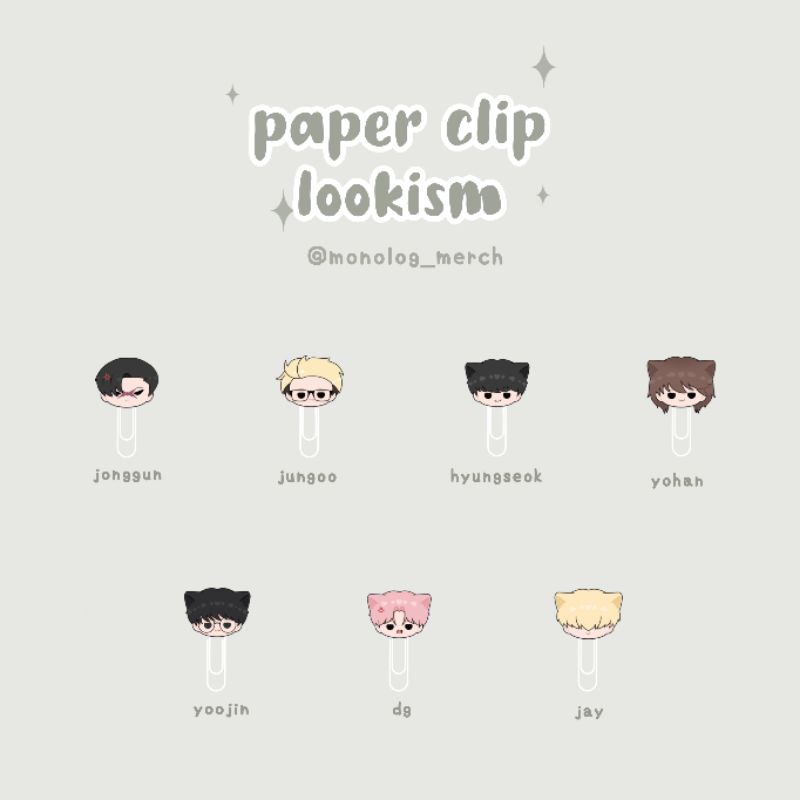 

paper clip webtoon lookism (isi 7pcs)