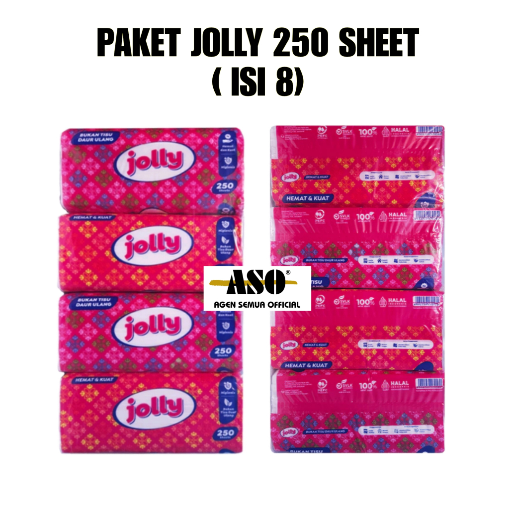 [ PAKET ISI 8 ] Tisu Tissue JOLLY 250 sheet 2ply tisu wajah PROMO 