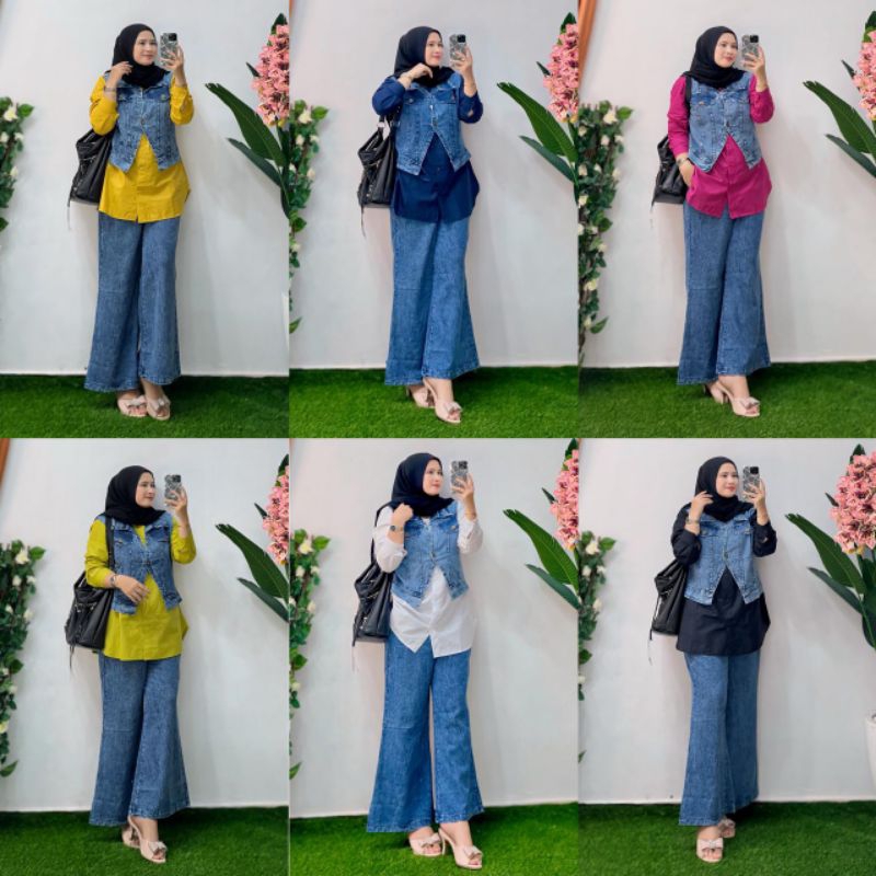 ONE SET CINTA BAHAN JEANS WAST MIX KATUN LD 106