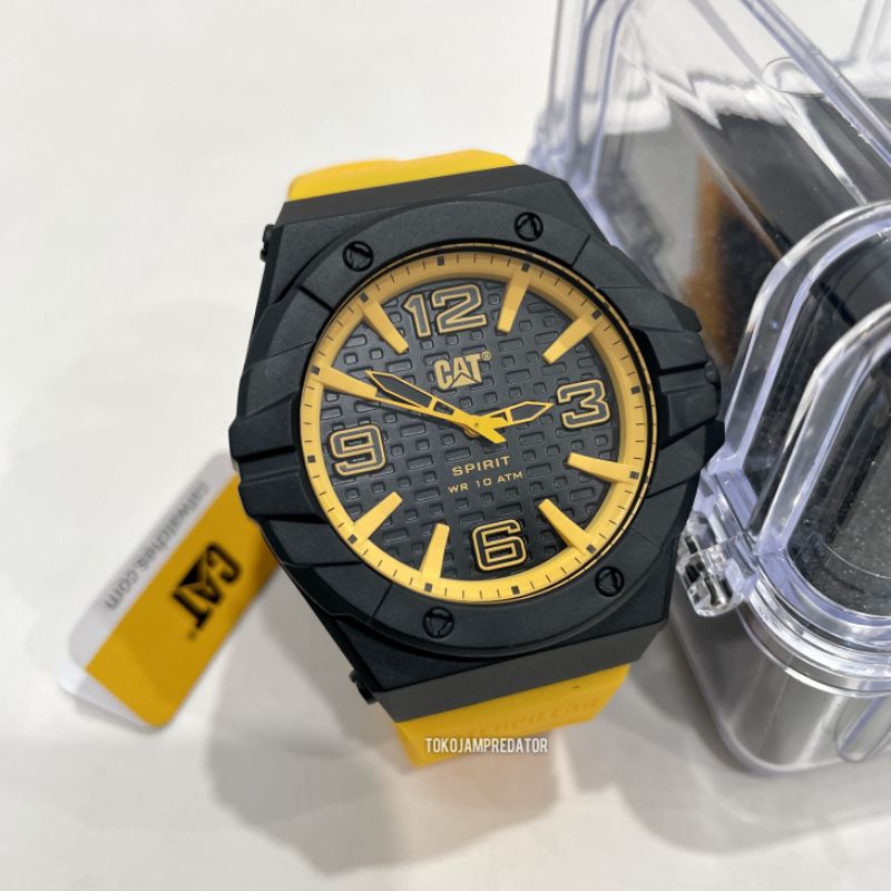 JAM TANGAN PRIA CATERPILLAR LE.111.27.137 YELLOW BLACK ORIGINAL