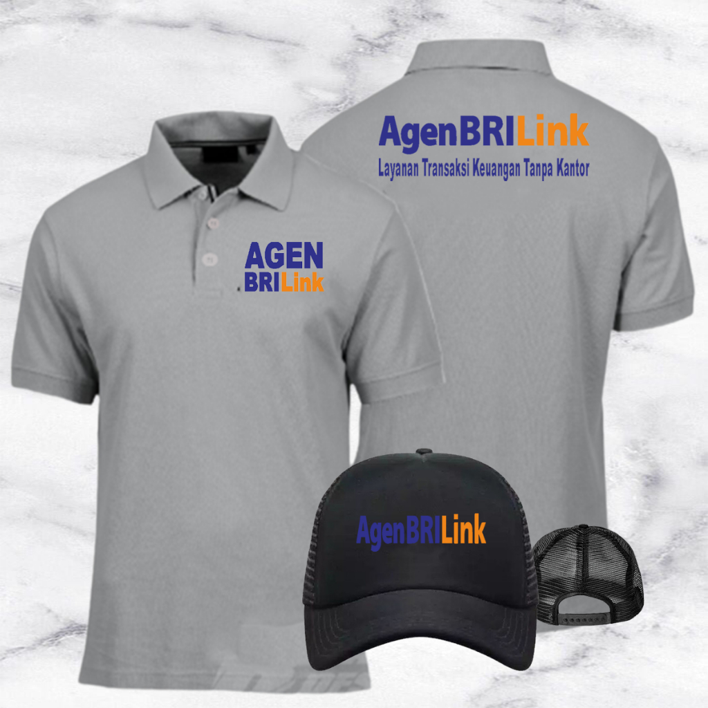 Topi Dan Poloshirt Agen BRILINK Baju Koas Berkerah Pria Dan Wanita Lengan Pendek