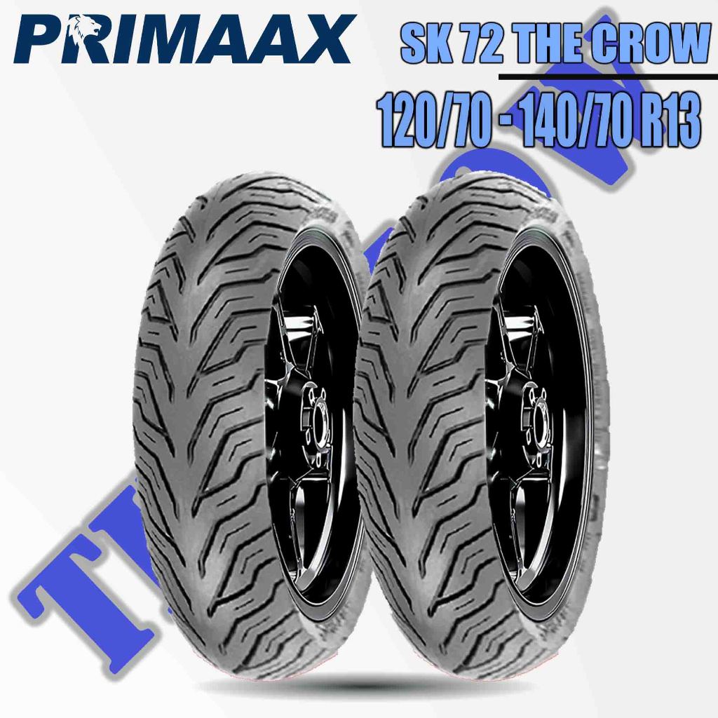 Paket Ban Motor NMAX PRIMAAX SK 72 THE CROW  120/70 - 140/70 Ring 13 Tubeless