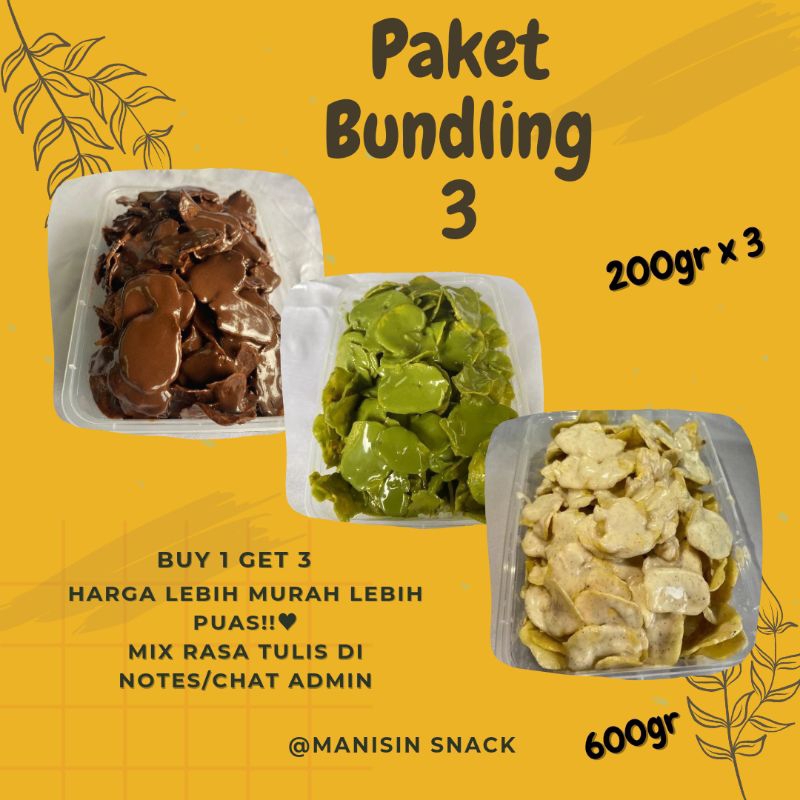 

PAKET BUNDLING 3 Kripik Pisang Lumer LEBIH PUAS!!