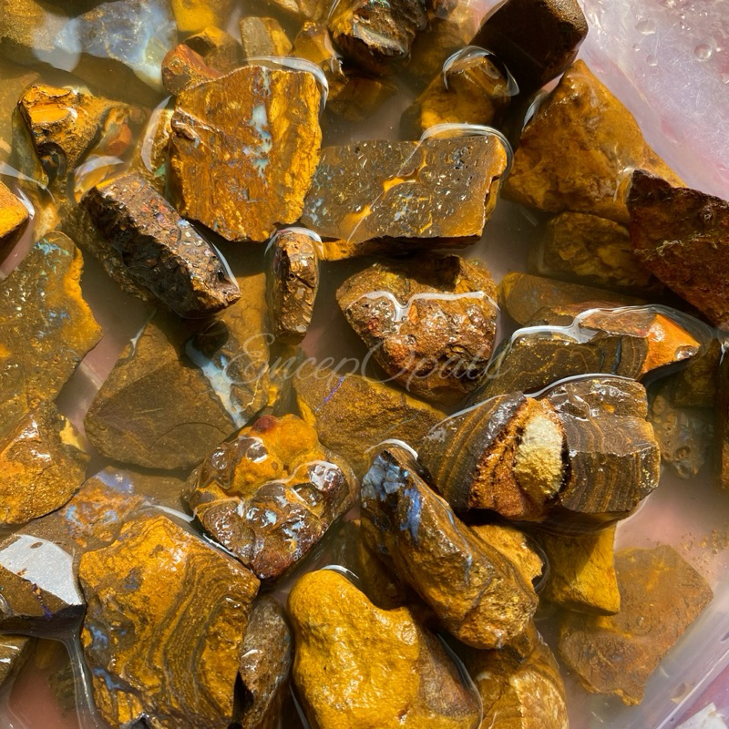 Bongkahan kalimaya australia / bahan bongkahan opal australia 100 gram / bahan batu koroit boulder o