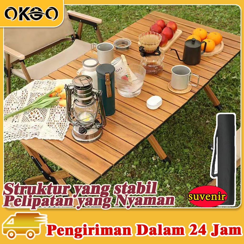OKGO Meja Lipat Outdoor Meja Camping Lipat Outdoor Meja Lipat Aluminium Outdoor Portable Meja Lipat 