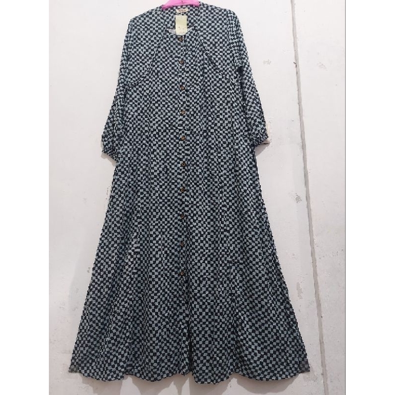 Gamis Rayon Motif Kotak