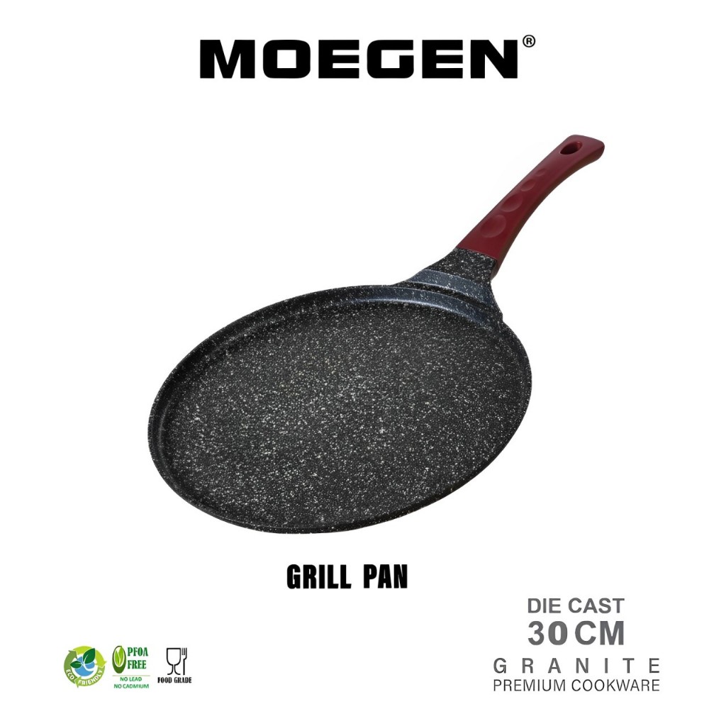 Moegen Grill Pan / Crepe Pan 30 cm Granite Series Anti Lengket