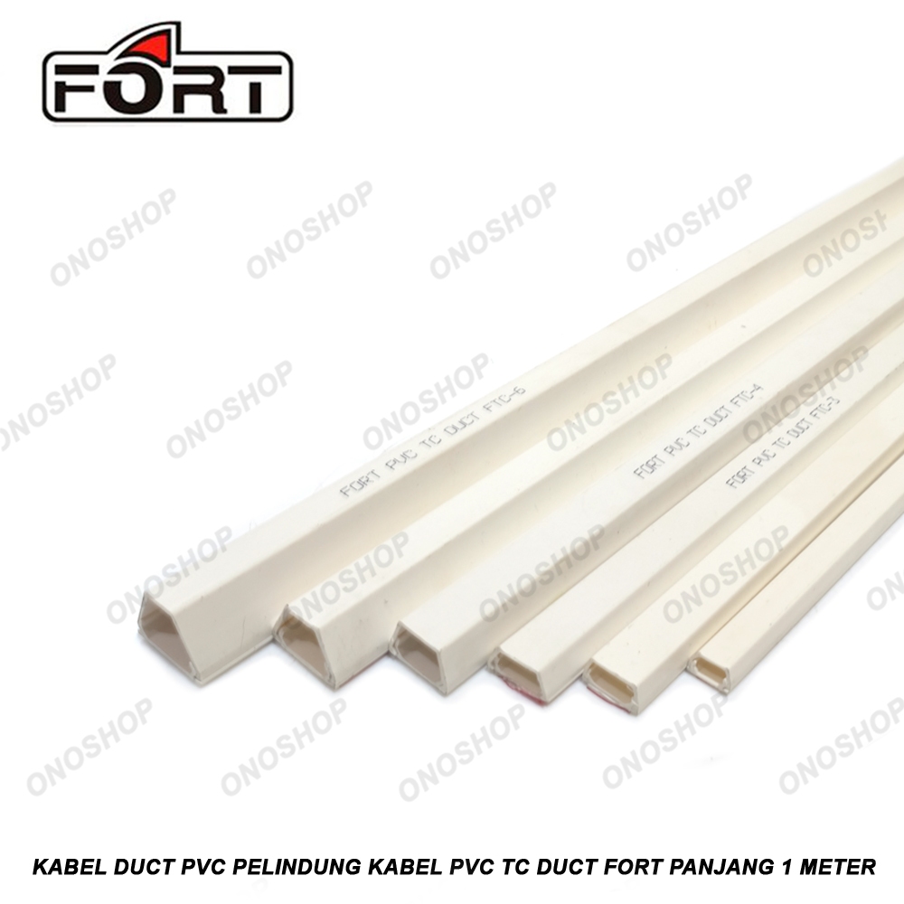 Kabel Duct PVC Pelindung Kabel PVC TC Duct Fort Panjang 1 Meter