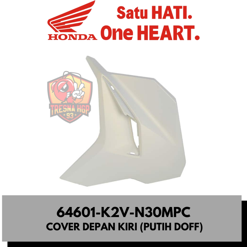 64601-K2V-N30MPC COVER DEPAN KIRI (PUTIH DOFF) NEW VARIO 125 ESP K2V GEN 2 ORIGINAL | COVER L FRONT 