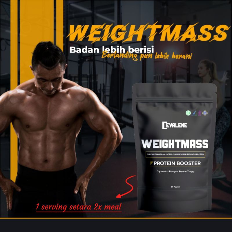 ￼WEIGHTMASS SUSU GAINER EVALENE | isi 60Kapsul Vanilla Coklat Hazelnut | Bpom & Halal EVALENE