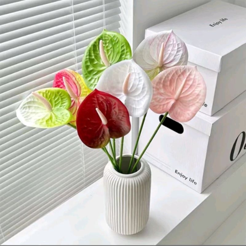 Bunga Dekor Anthurium | Artificial Anthurium | Bunga Plastik Anthurium
