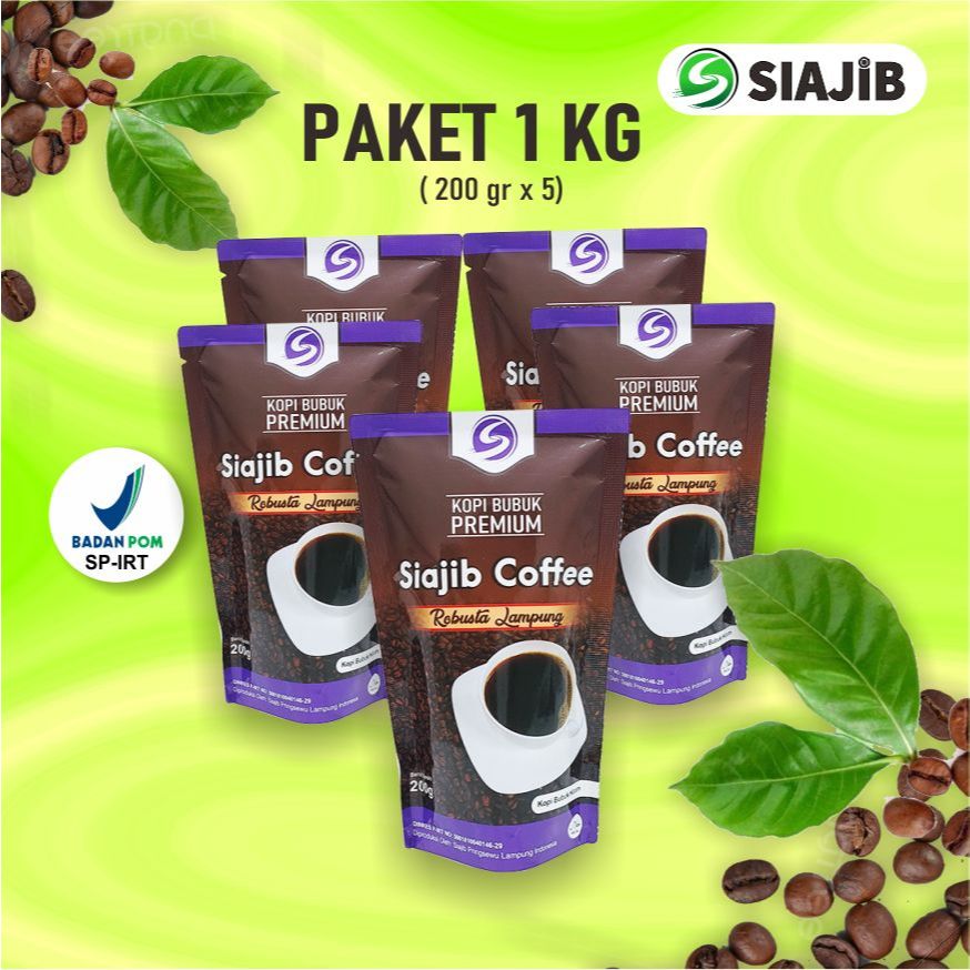 

Paket Hemat Kopi Bubuk Premium Siajib Coffe Lampung 1 Kg (200gr x 5)