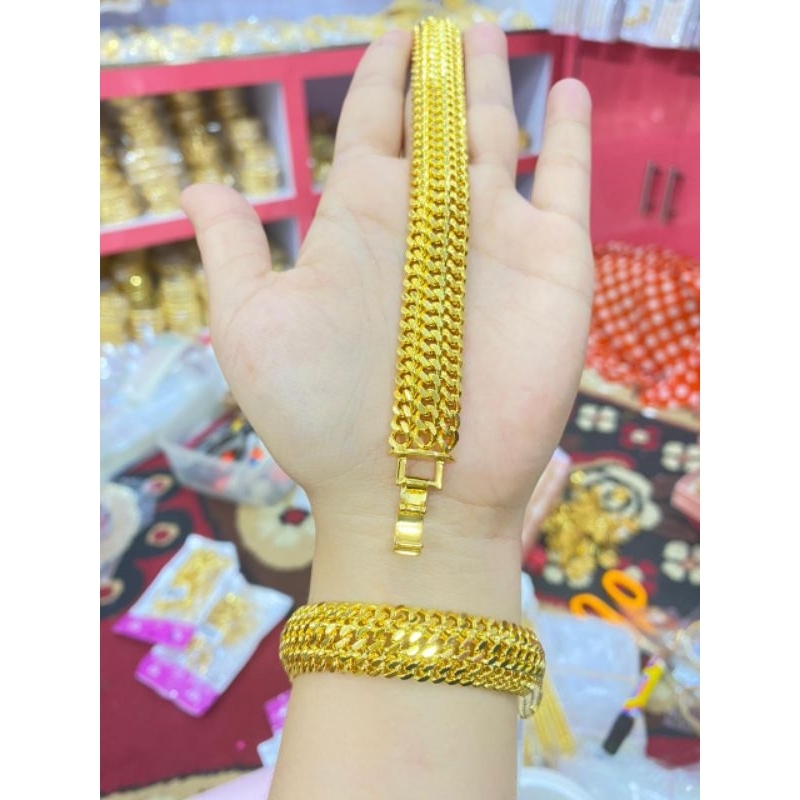 gelang lipan layer 3 mini bahan lapis emas 24k mirip emas24k