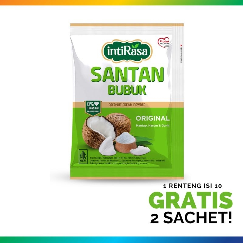 

[Beli 5 GRATIS 1] Santan Bubuk Sachet Intirasa 13g BEBAS KOLESTEROL dan LEMAK JENUH Santan Bubuk Instan Praktis