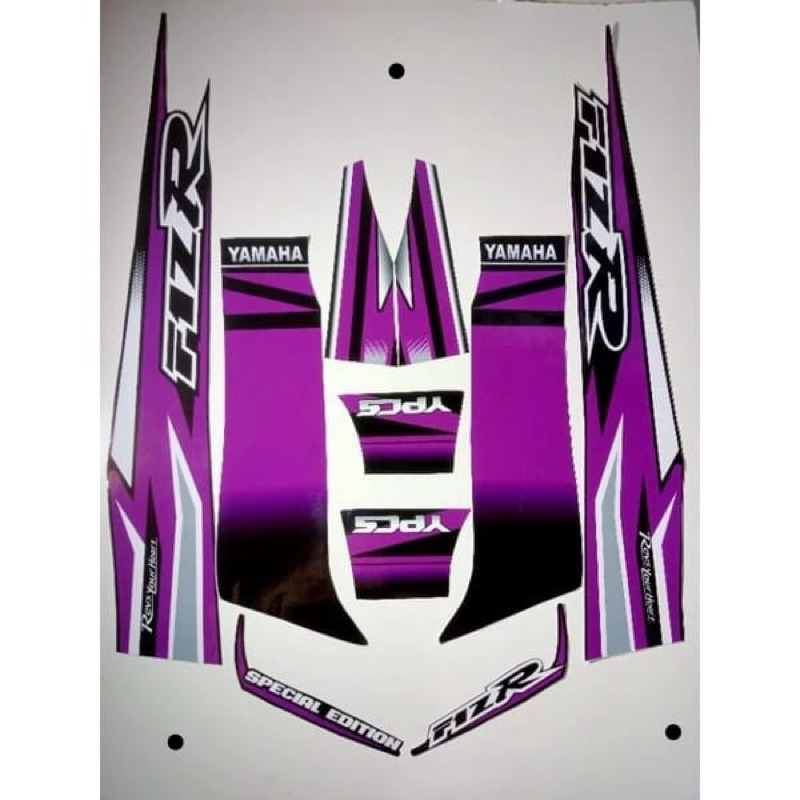 STRIPING STICKER yamaha fizR special edition ungu hitam stiker list body