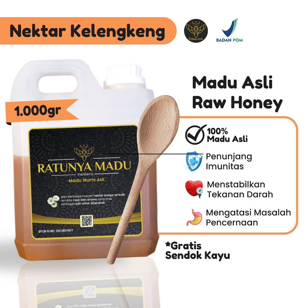 

Ratunya Madu - Madu Kelengkeng Murni Asli 1KG - Natural Pure Raw Honey