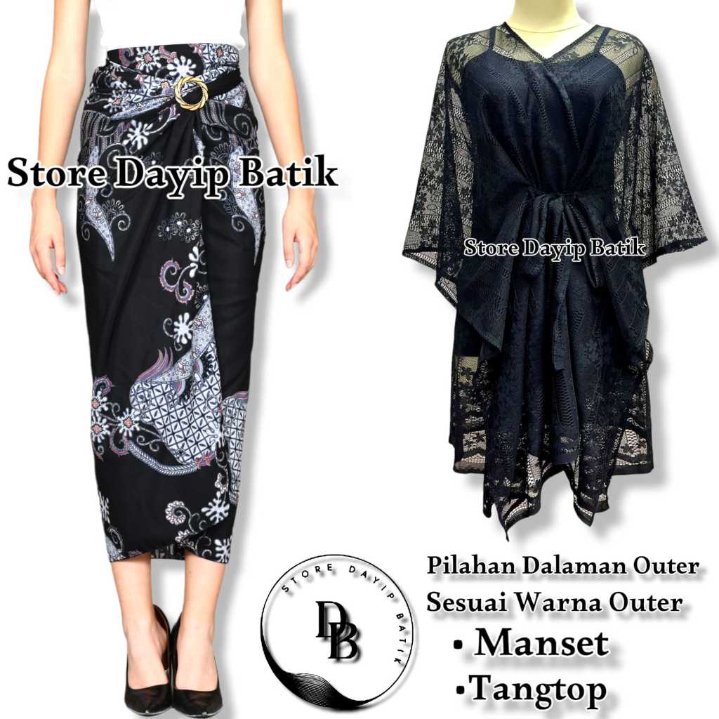 SETELAN KEBAYA ROK LILIT BATIK +OUTER MALIKA/ PAKAIAN TRADISIONAL