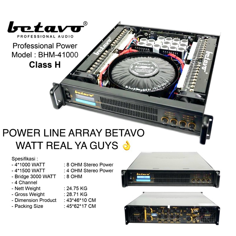 POWER BETAVO BHM 41000 CLASS H LINE ARRAY / Power Betavo 4 Channel Bhm 41000 For Line array / Power 