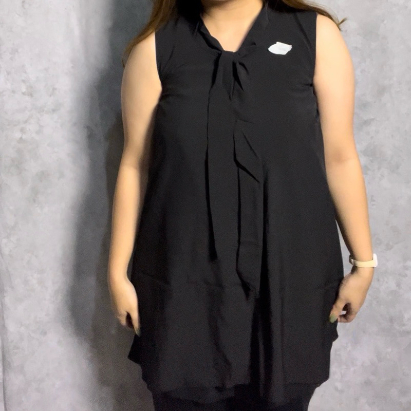 B69 Midi Dress Polos Midi Dress Hitam Midi Dress Tanpa Lengan Sleeveless Midi Dress