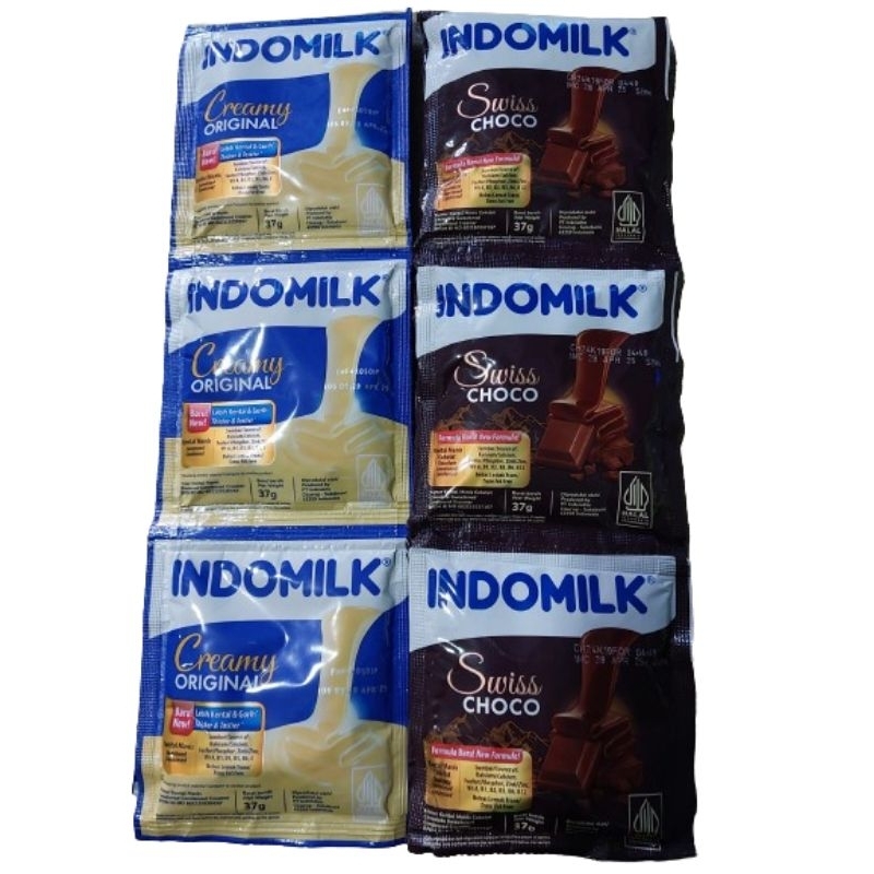 

SUSU INDOMILK CHOCO SWISS | SUSU INDOMILK CREEMY ORIGIINAL 37Gr 1renceng isi 6sc