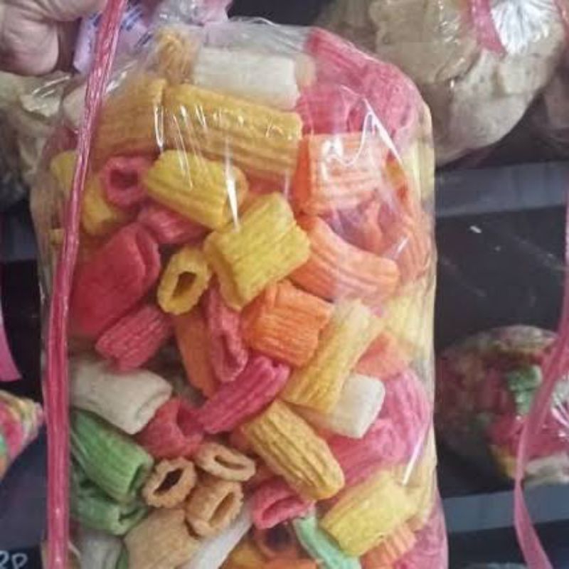 

kerupuk warna warni bolong matang