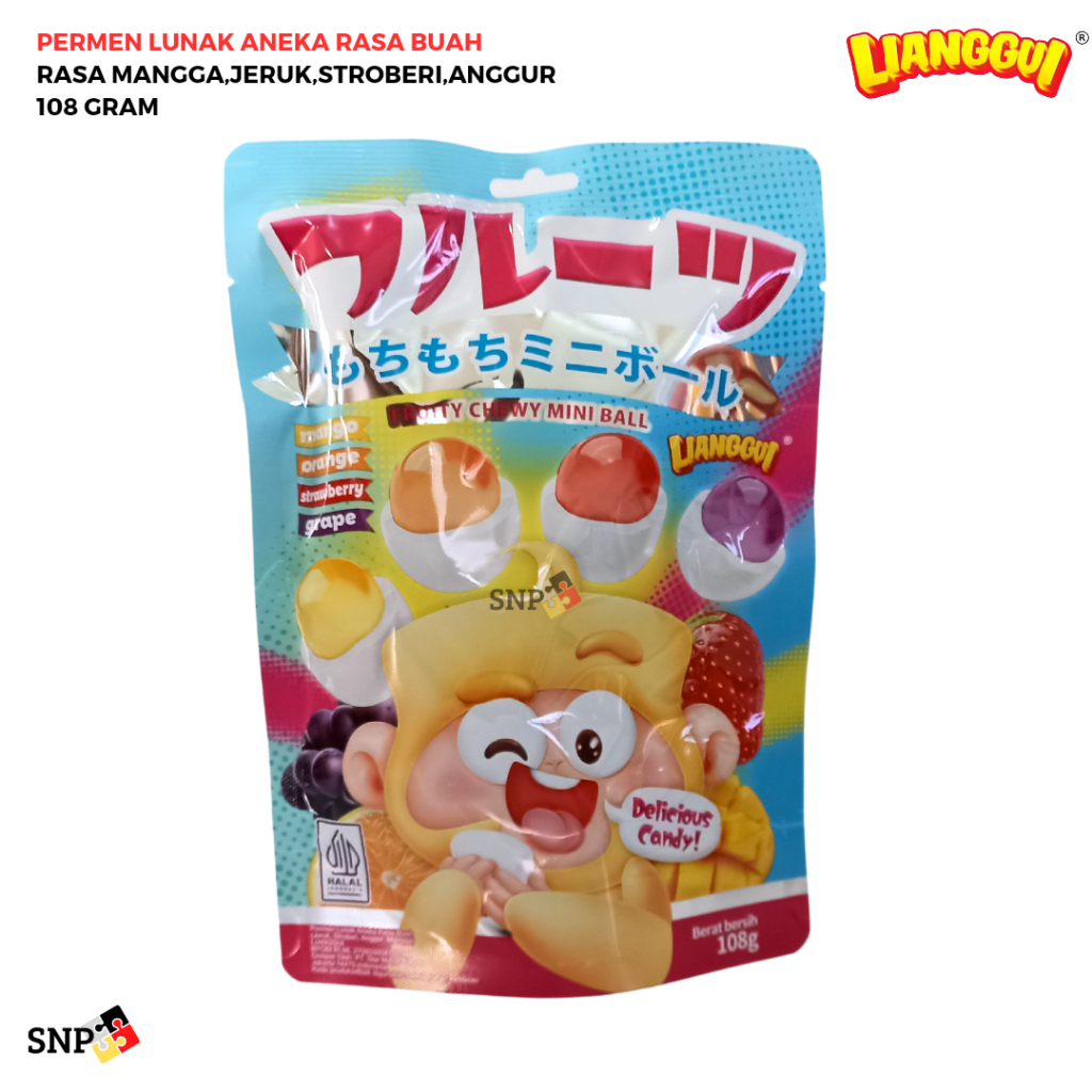 

LIANGGUI PERMEN LUNAK FRUITY CHEWY MINI BALL ANEKA RASA BUAH 108 GRAM