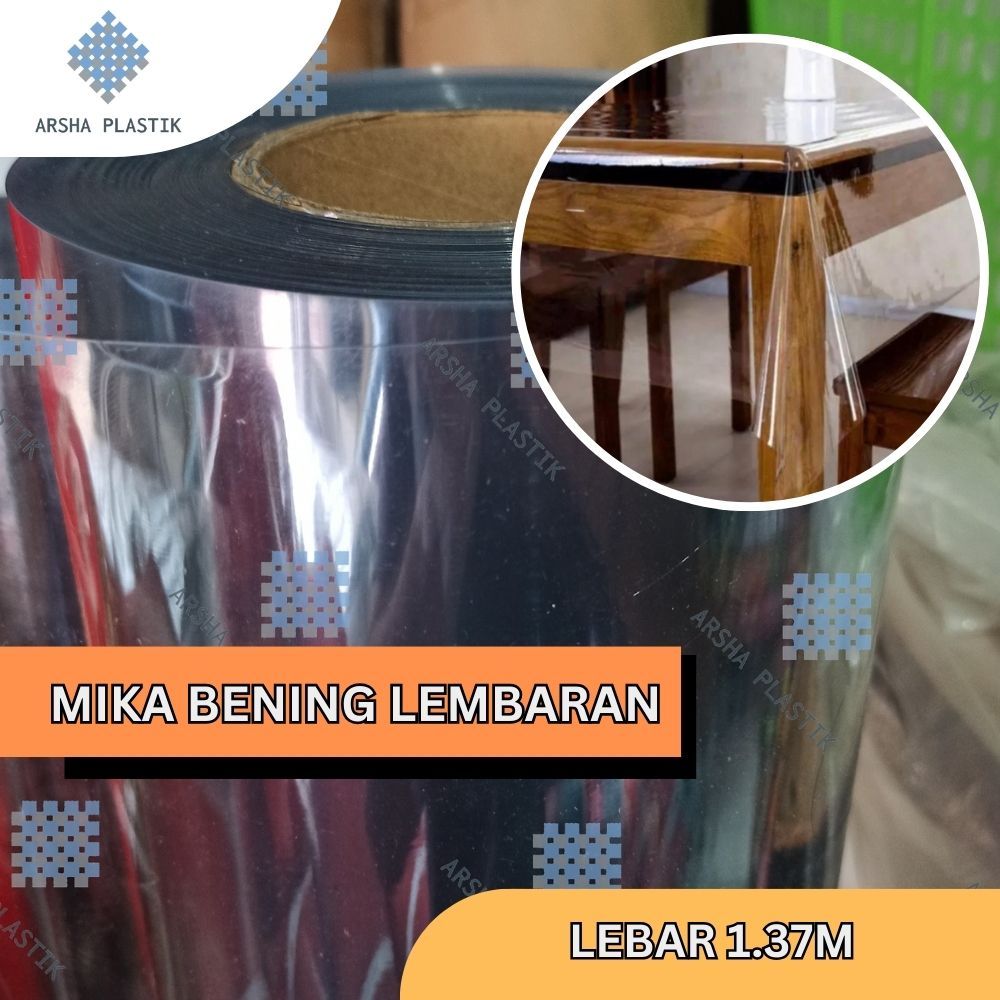 Taplak Meja Bening/PVC Plastik Mika Meteran/Plastik Mika Lemas/ Plastik Bening Lembaran