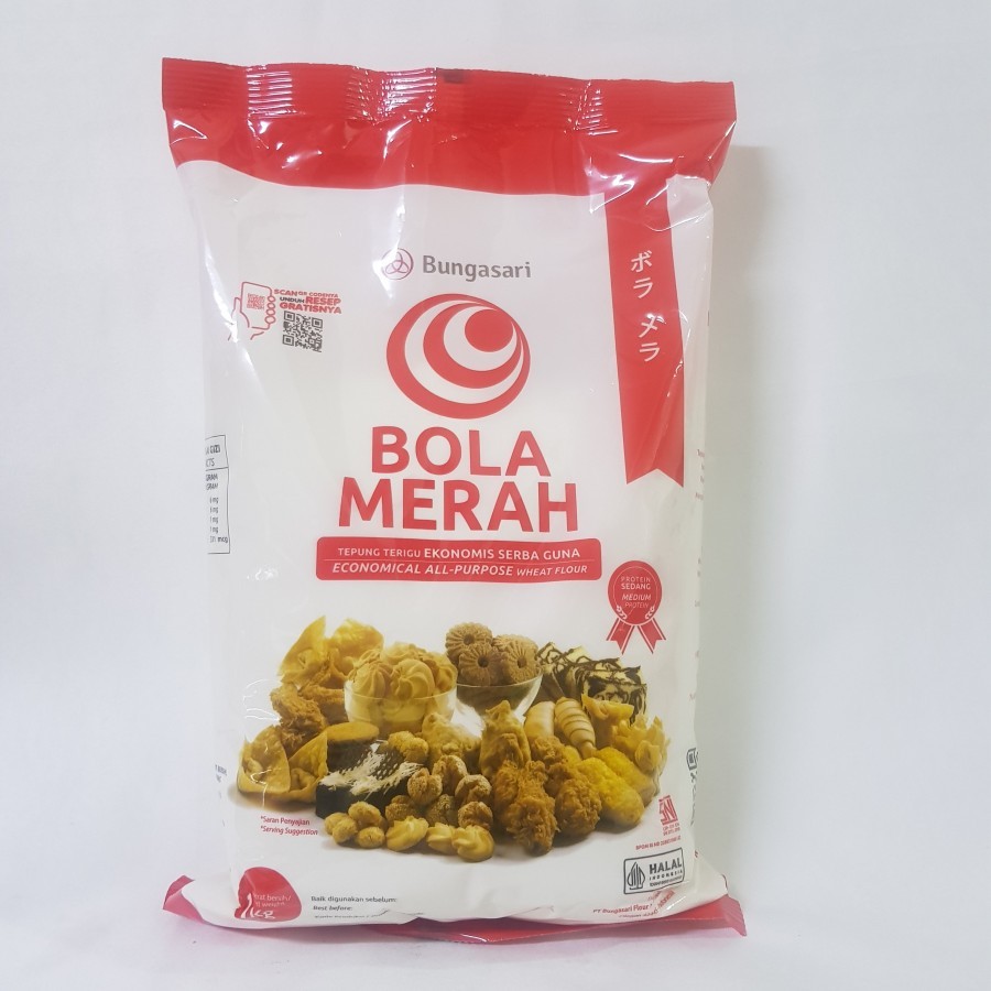 

Bungasari -Tepung terigu Bola Mera /Tepung Serbaguna Ekonomis 1kg