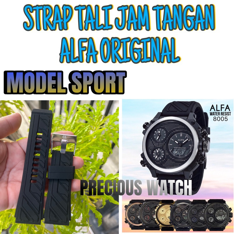 STRAP TALI JAM TANGAN ALFA ORIGINAL MODEL SPORT, pas dan bs lgsg dipasang