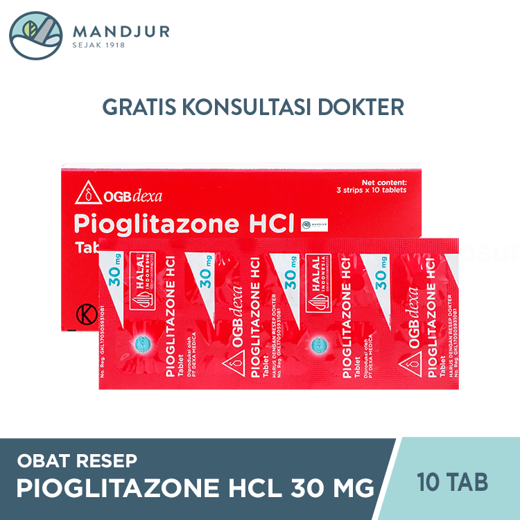 Pioglitazone HCl 30 Mg 10 Tablet
