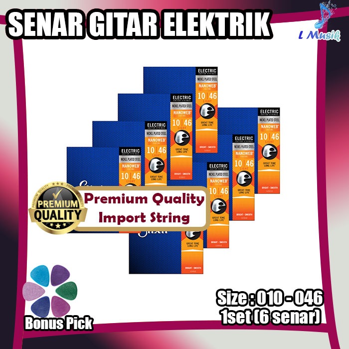 RK SENAR GITAR ELEKTRIK 010 ELIXIR NANOWEB ELEKTRIK - SENAR GITAR ELEKTRIK UKURAN 010