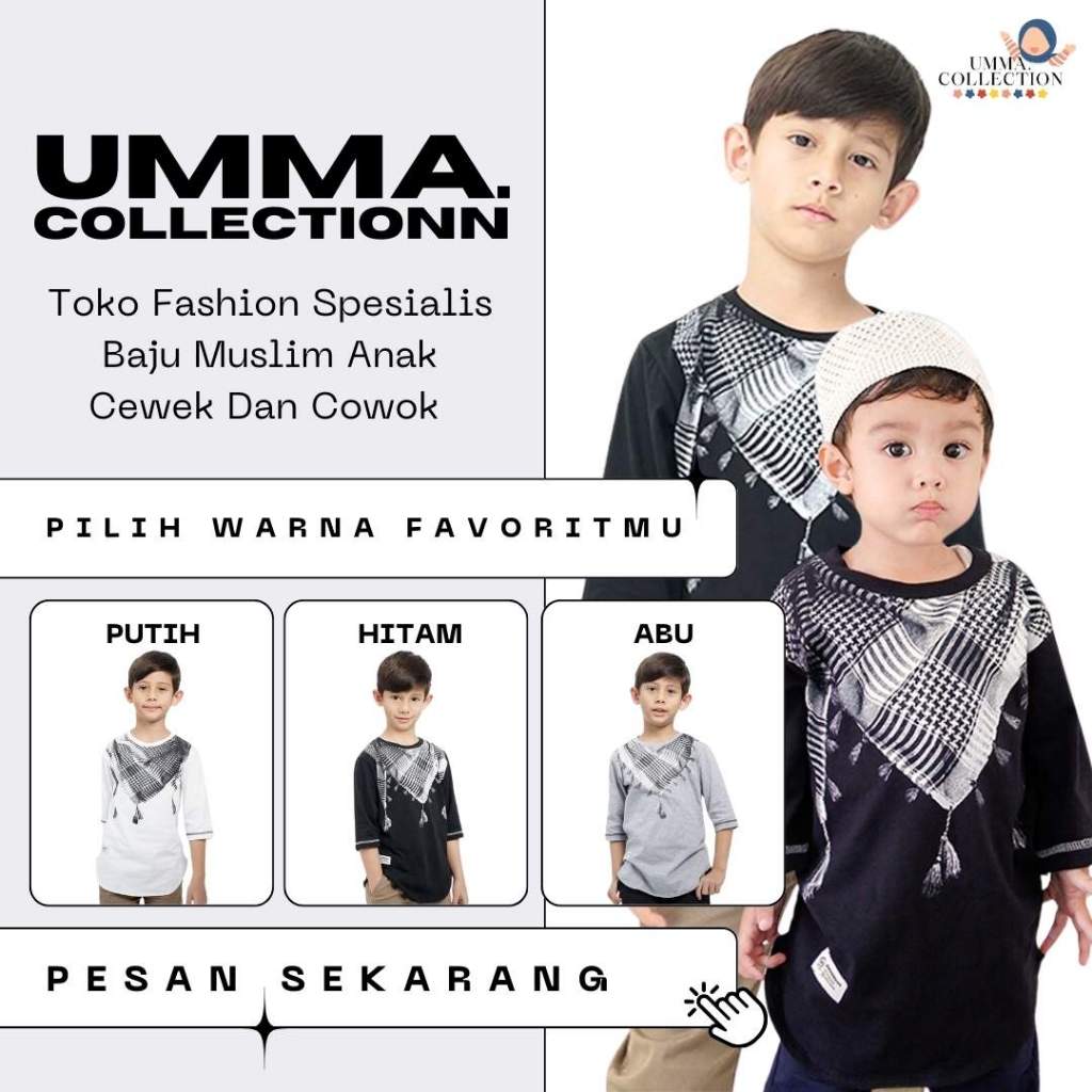 Kaos Distro Motif Sorban 3D Atasan Anak Laki laki Cowok Cowo Pria Peria Remaja Muslim Branded Lengan