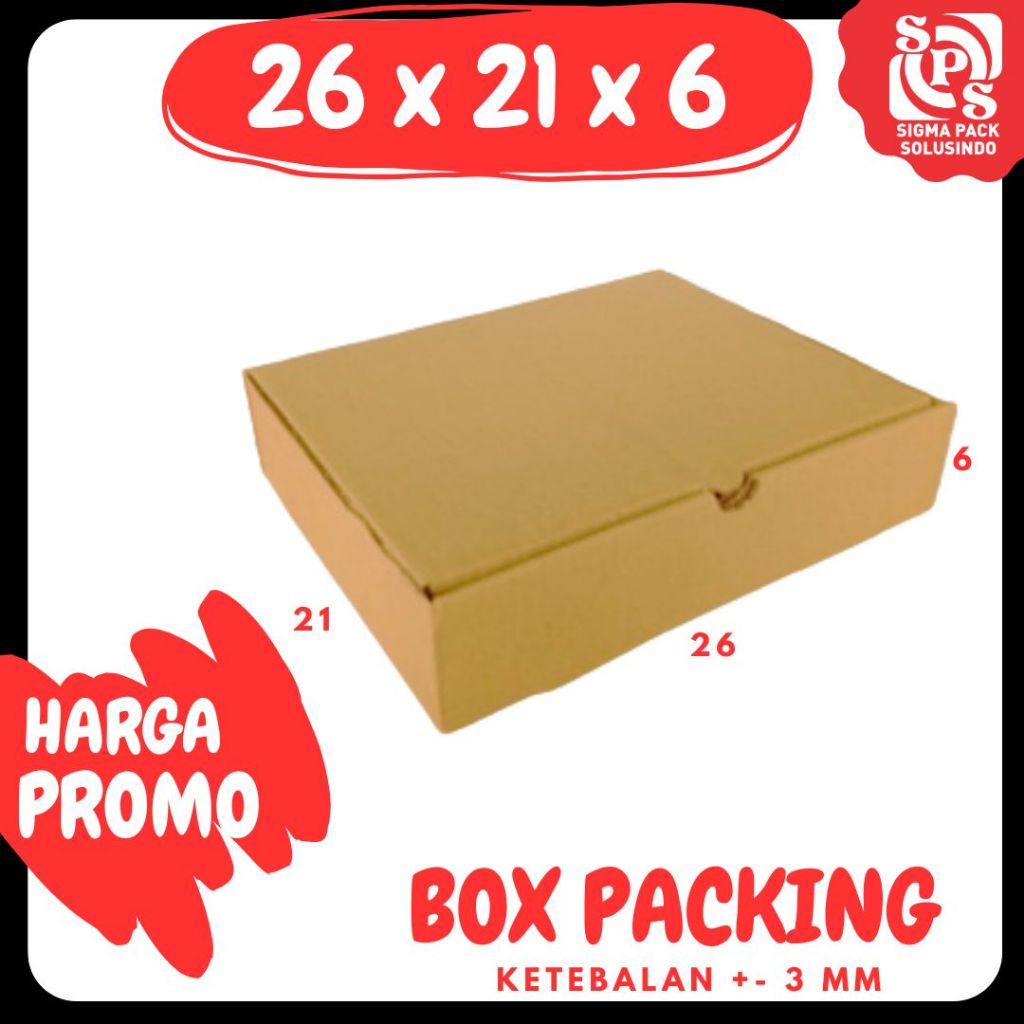 

Box 26x21x6 LD (Binder) Kardus Packing/Karton/Polos/Pizza/hampers