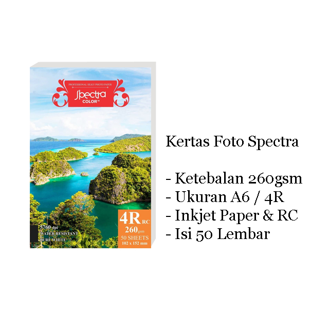 KERTAS FOTO 4R SPECTRA / FUJI FILM / PAPER RC INKJET SILKY 4R 260 GSM