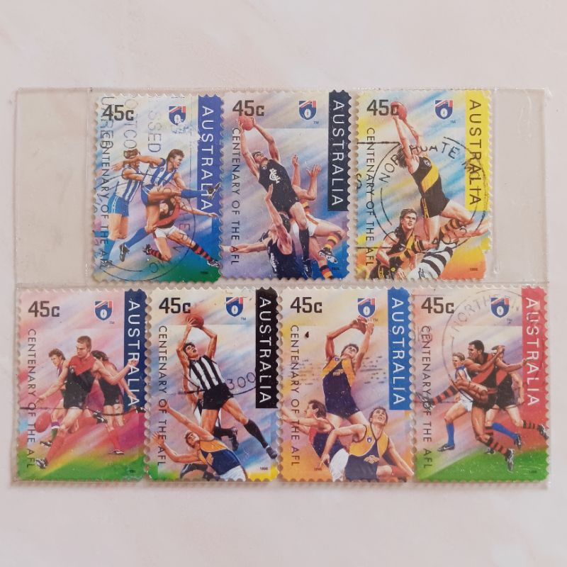 

(AG) Perangko Australia 1996 Centenary of AFL - Australian Football League Set 7 pcs Used