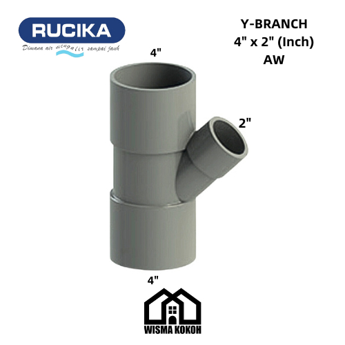 RUCIKA TEE Y / Y-BRANCH 45° PVC 4" x 2" (Inch) AW