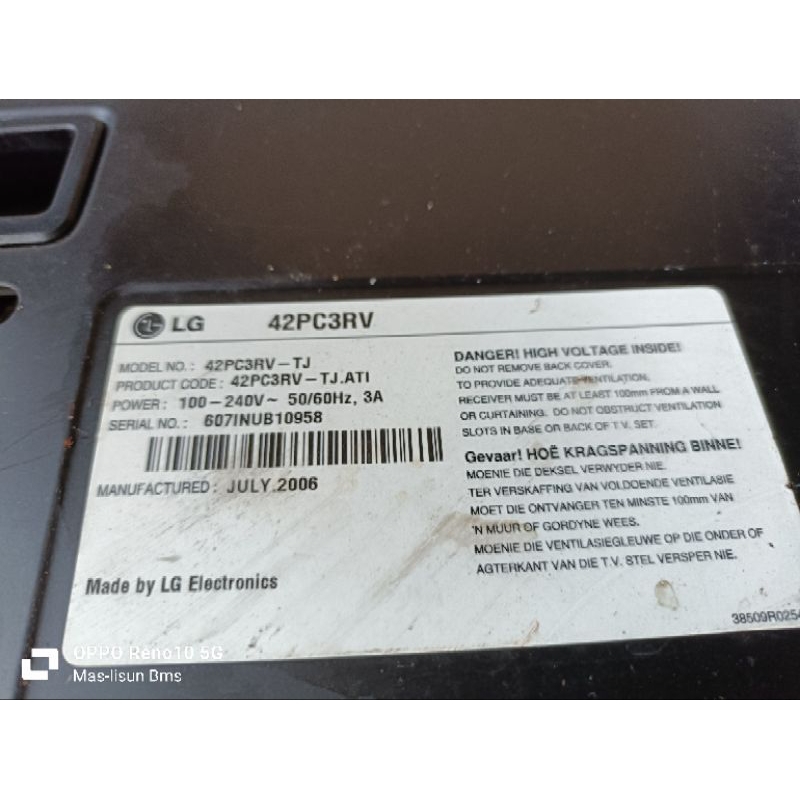 Mb Tv plasma LG 42PC3RV ORIGINAL