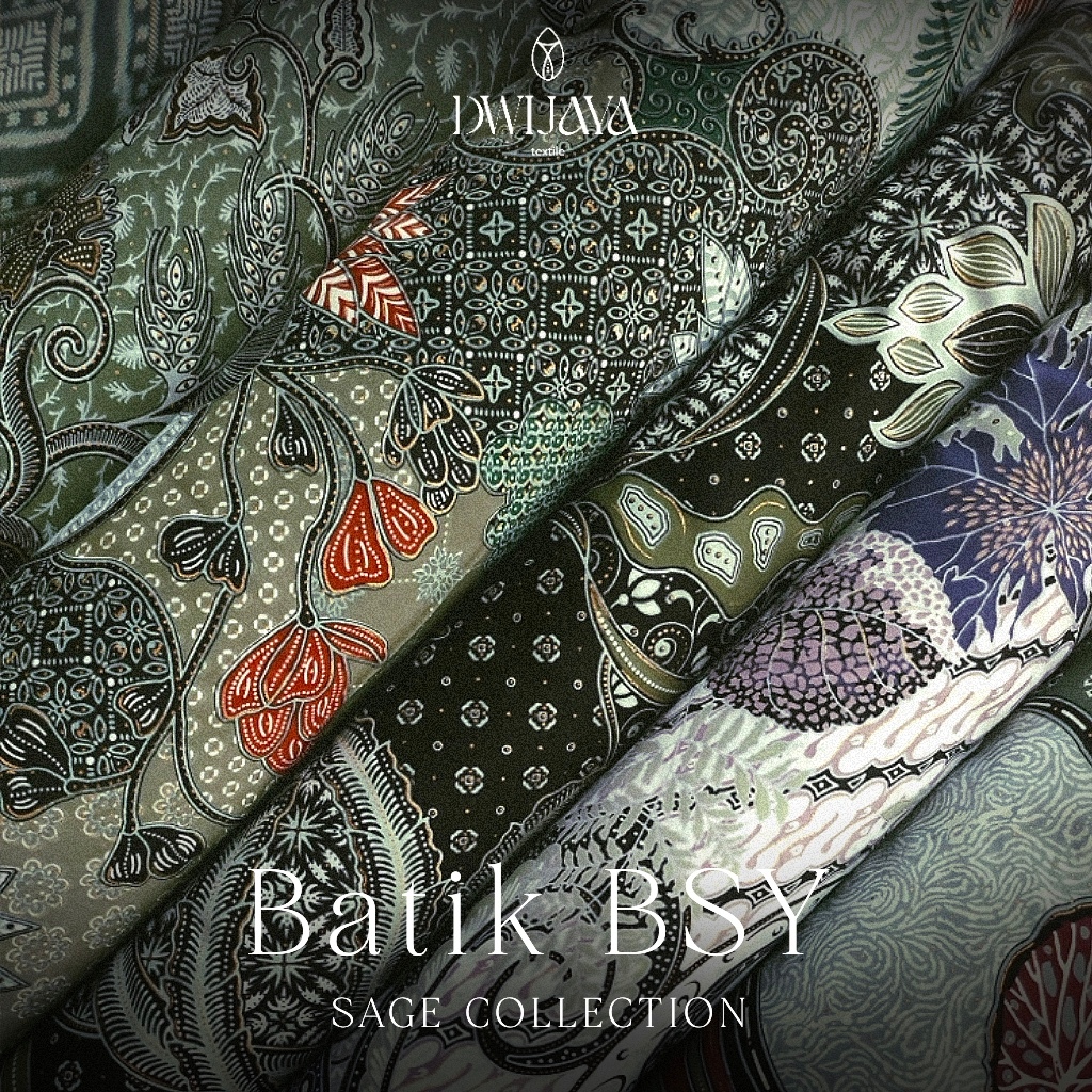 1/2 meter Kain Batik BSY Foil Halus Meteran Bahan Rok Kebaya Wanita Bridesmaid Seragaman Keluarga Hi