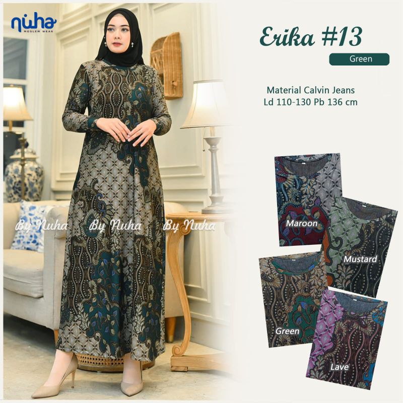 Erika #13 Maxy Gamis Jumbo XL Melar Sampai XXL Dress Kondangan Terbaru Fashion Muslim Wanita Gamis T