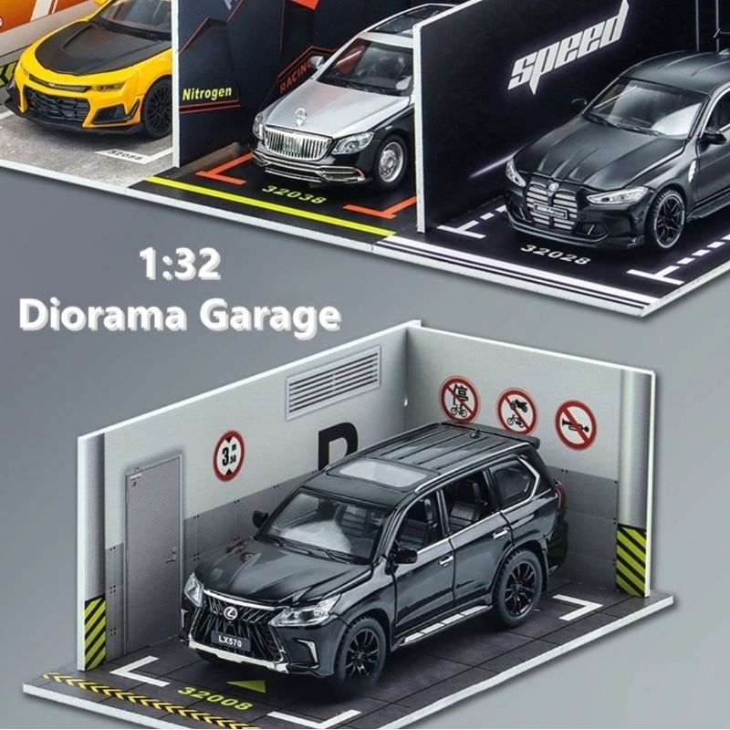 Diecast Diorama Mobil 1:32 Bahan PVC Simulasi Tempat Parkir 1/32